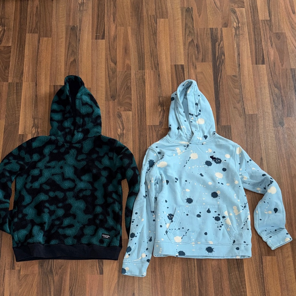 Abercrombie & Fitch Kids' Black and Light Blue Hoodies